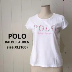 ポロラルフローレン アップリケ刺繍 ロゴ Tシャツ レディース 白 160