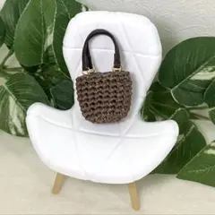 ミニチュア トートバッグ ブラウン ドール用 カバン