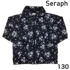 【Seraph】花柄アウター 2way紺色 130cm