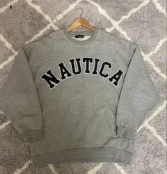 NAUTICA アーチロゴ スウェット グレー
