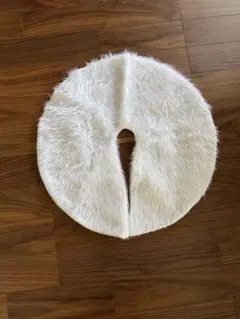 ツリー下ホワイトファーラグ 約60cm