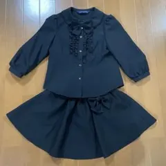 CHOPIN deuxフォーマル長袖ブラウス　スカート　ブラックリボン付き110