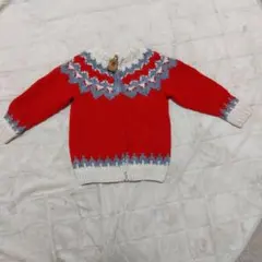 カナディアンセーター ノルディック柄 ジップアップ カウチンニット