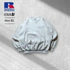 90sUSA製RussellAthleticスウェットトレーナー企業ロゴボロXL