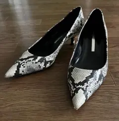 BRENTA ブレンタ パイソン柄 ポインテッドトゥ パンプス 24cm