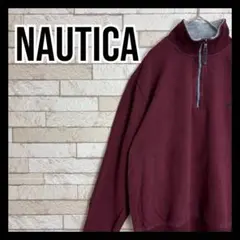 NAUTICA トレーナー スウェット ハーフジップ オシャレ シンプル 古着