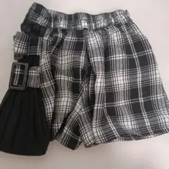 キッズ 女の子 チェック柄 ラップキュロット ショートパンツ