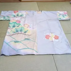 正絹　仮絵羽　振袖　着物リメイク　ロングチュニックのサムネイル