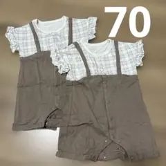 GU ベビー ロンパース 70cm 2枚セット　双子　お揃いのサムネイル