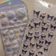 コットンパフィシール　シナモンロール　サンリオキャラクターズシール　クロミ