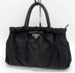 値下げ可　プラダ 2WAY ショルダーバッグ リボン 三角ロゴ ブラック 黒
