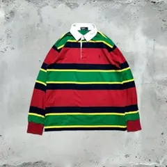 90s ポロ ラルフローレン ラガーシャツ ボーダー 短丈 y2k