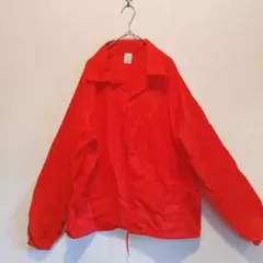 レア✨️ナイロンジャケット【M】レッドボタン式 古着 赤