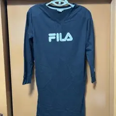 【大特価】FILA レディース 長袖 ひざ丈ワンピース ブラック Mのサムネイル