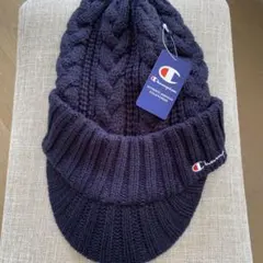 Champion チャンピオン ニットキャスケット つば付きニット帽 ネイビー