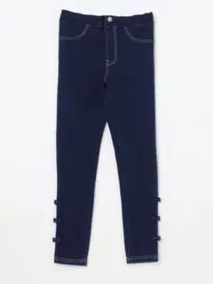 エニィファム　anyfam 裏起毛　裏シャギーデニムパンツ　リボン　140