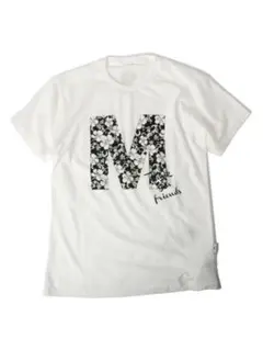 エム　代官山　ロゴ　花柄M Tシャツ　白