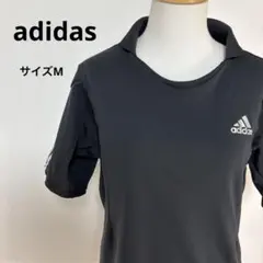 adidas ブラック 半袖 Tシャツ　スポーツウェアサイズM【277】