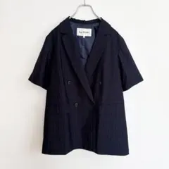 Ray BEAMS ピンストライプ ハーフスリーブ ジャケット ネイビーのサムネイル
