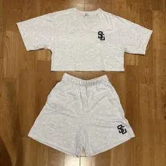 VEHEMENT スウェットセットアップ ショート丈Tシャツ&ショートパンツ