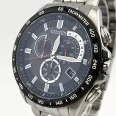 【稼働】シチズン　エコドライブ　電波ソーラー　デイト　クロノグラフ　腕時計
