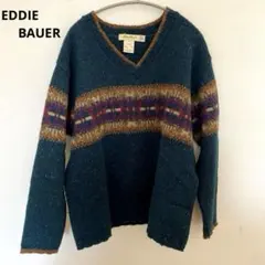 ★USA製 エディーバウワー ニット ウール87% S ユニセックス