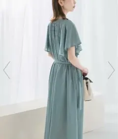 アーバンリサーチ　ROSSO フレアスリーブウエストベルト　ワンピース