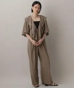 【'25/¥14300】A part by フリルVオールインワン ブラウンのサムネイル