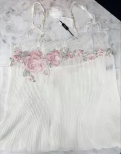 新品！ワコール 80 トレフル ホワイト シフォン キャミソール レース刺繍