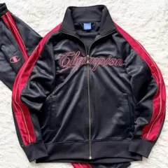 美品 Lサイズ Champion トラックジャケット セットアップ 総柄スリーブ
