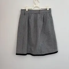 【美品】千鳥格子柄 フレアスカート モノトーン M相当 上品 キレイめ