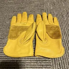 レザー手袋 イエロー スエード付き
