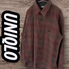 E*h様 UNIQLO　ヘビーフランネルオーバーサイズシャツ　メンズ　M　紫　チ