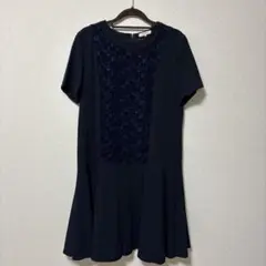 Aylesbury ネイビー ひざ丈ワンピース 半袖