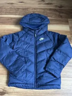 Nike ネイビー ダウンコート フード付き