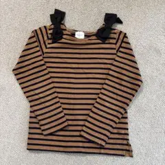 lycée mine ボーダーカットソー リボン付き