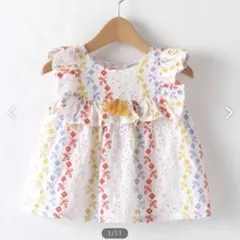 petit main/お花コットンレースチュニック