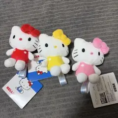 ハローキティ マスコットカラフルver. ピンク 黄色 赤 ぬいぐるみ