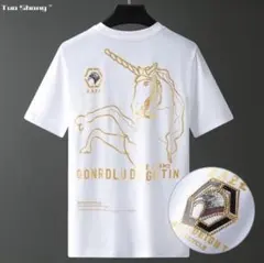 【新品・未使用】ユニコーンTシャツ ホワイト 馬柄 Mサイズ