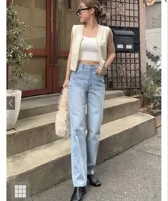 グレイル　ハイウエストストレートデニムパンツ Sサイズ