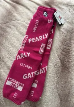 【新品】パーリーゲイツ ロゴ刺繍 ジャガードデザイン レッグウォーマー ピンク