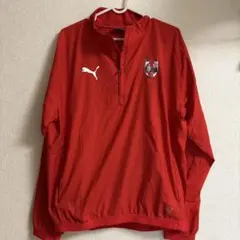 PUMA ハーフジップ　ジャージLサイズ レッド　サッカー