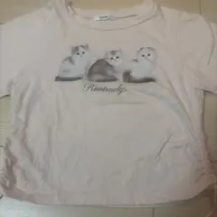 NICE CLAUP 猫プリント Tシャツ ピンク