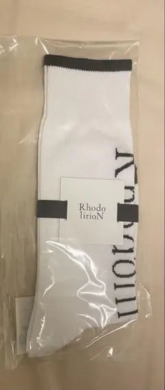 Rhodo lirioN ホワイト ロゴソックス ワンサイズ