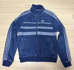 adidas トラックジャケット　デニム　ネイビー ストライプ　ジャージ