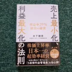 売上最小化、利益最大化の法則 利益率29%経営の秘密