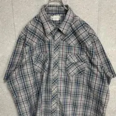 ラングラー　ウエスタンシャツ　半袖　チェック　ビックサイズ　2X