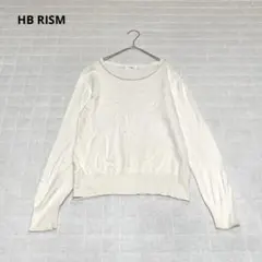 【HB RISM】ニット　セーター　プルオーバー　長袖　無地　シンプル　白