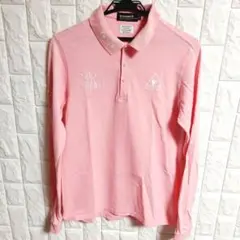 ルコックスポルティフ ゴルフコレクション　長袖　ポロシャツ　ピンク　M　㉚