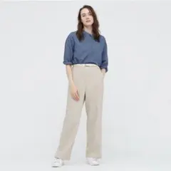 【補正済】UNIQLO リネンブレンドリラックスストレートパンツ